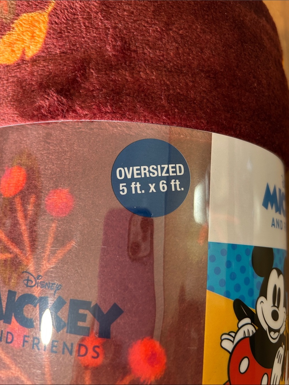 Disney Mickey and Friends Plush Throw Blanket - Brown - Picture 5 of 5